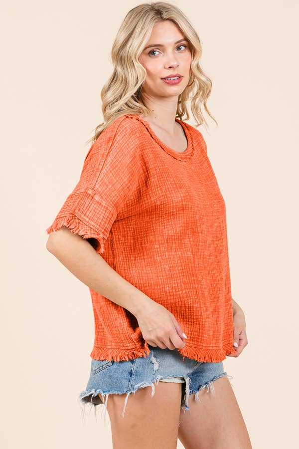 Scoop Neck Oversize Top ICED COFFEE Large