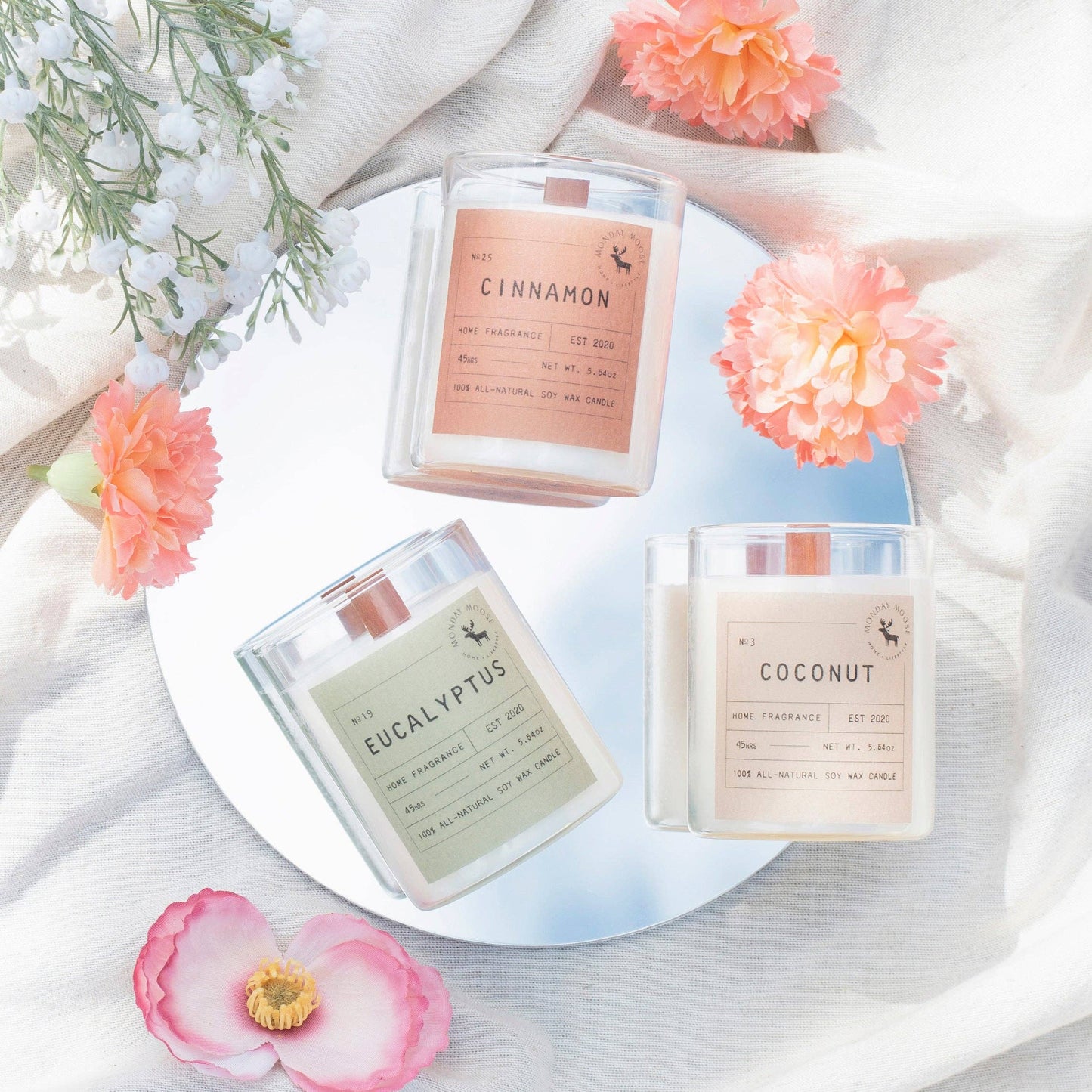 Sun Candle Gift Set (Coconut, Eucalyptus, Cinnamon, 3-Pack)
