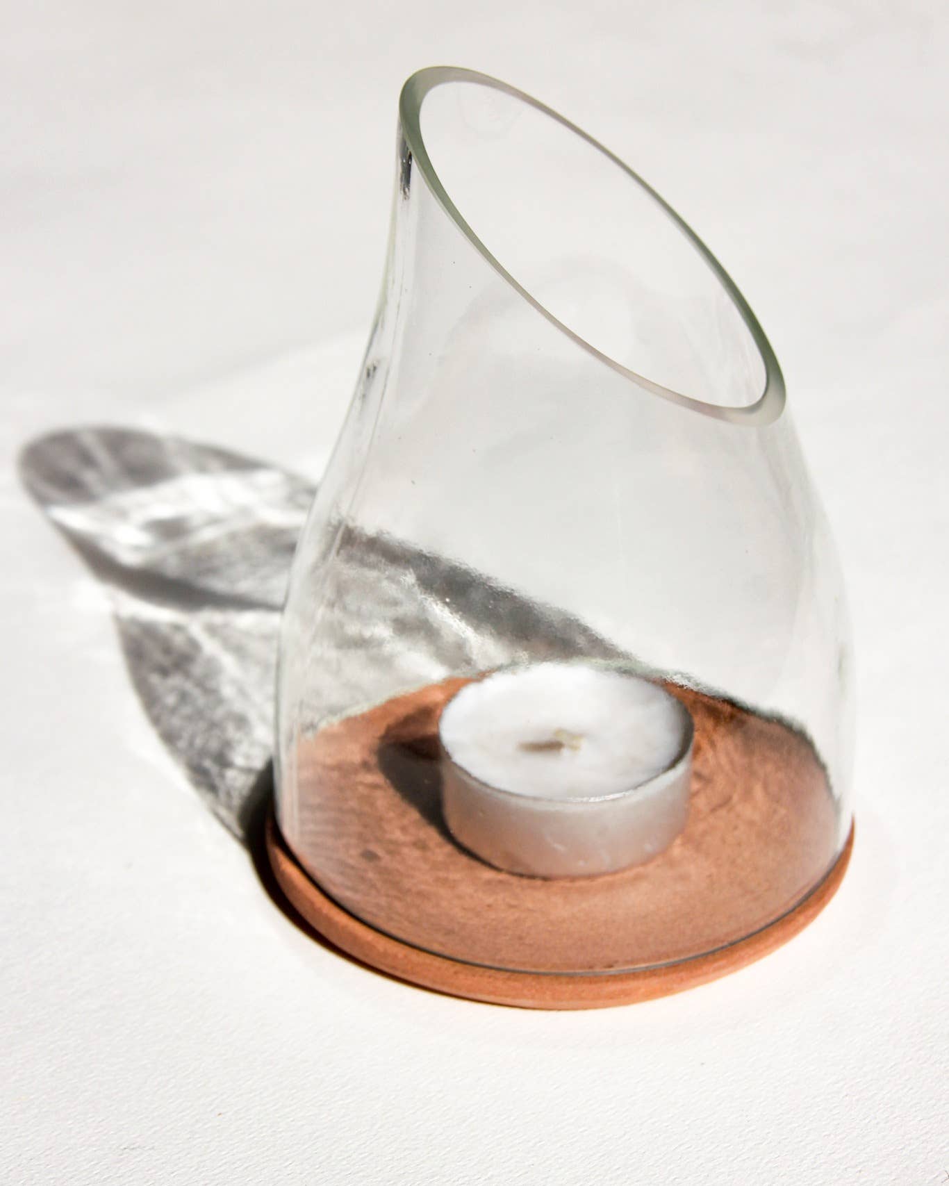 Lantern/Votive Sided Plain Upcycled Hand-Crafted: Amber