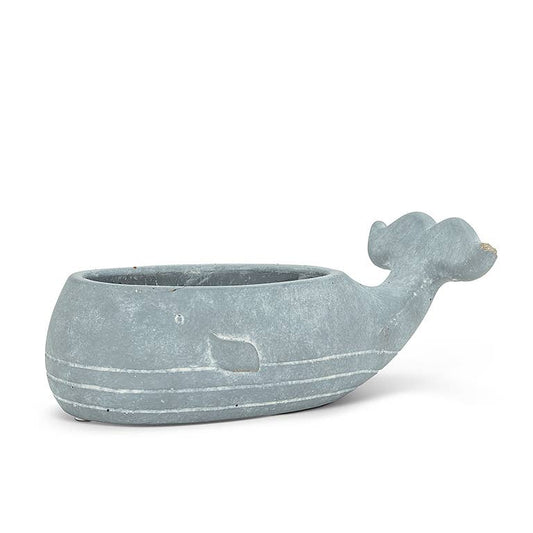 Sm Whale Low Planter-8"L