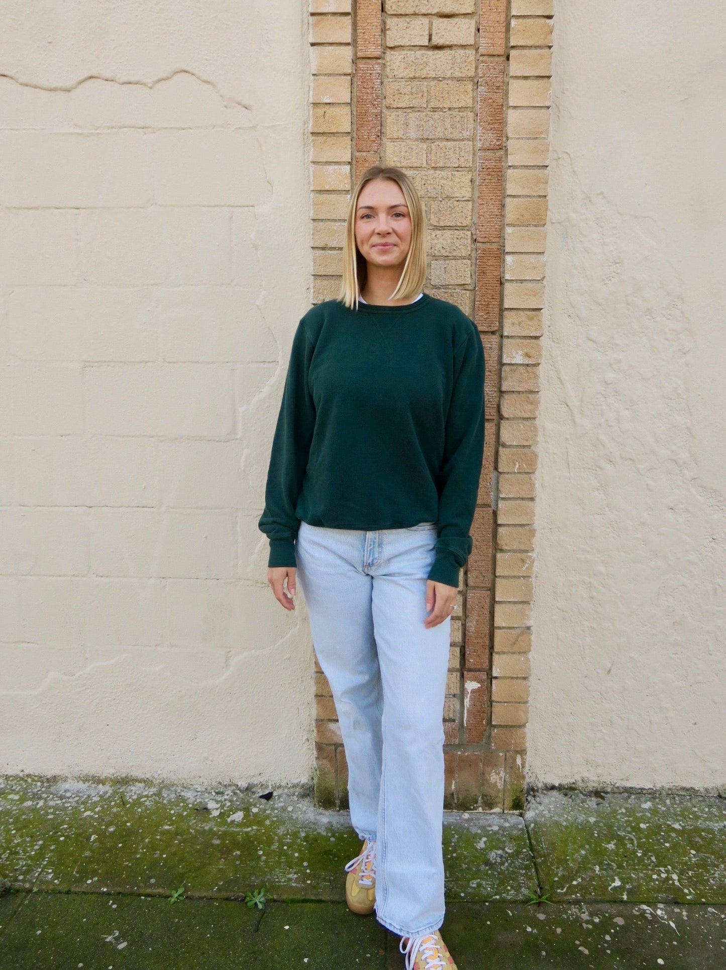 Fade Into Me Crewneck Sweatshirt (in Navy, Charcoal, Emerald Green and Sage)