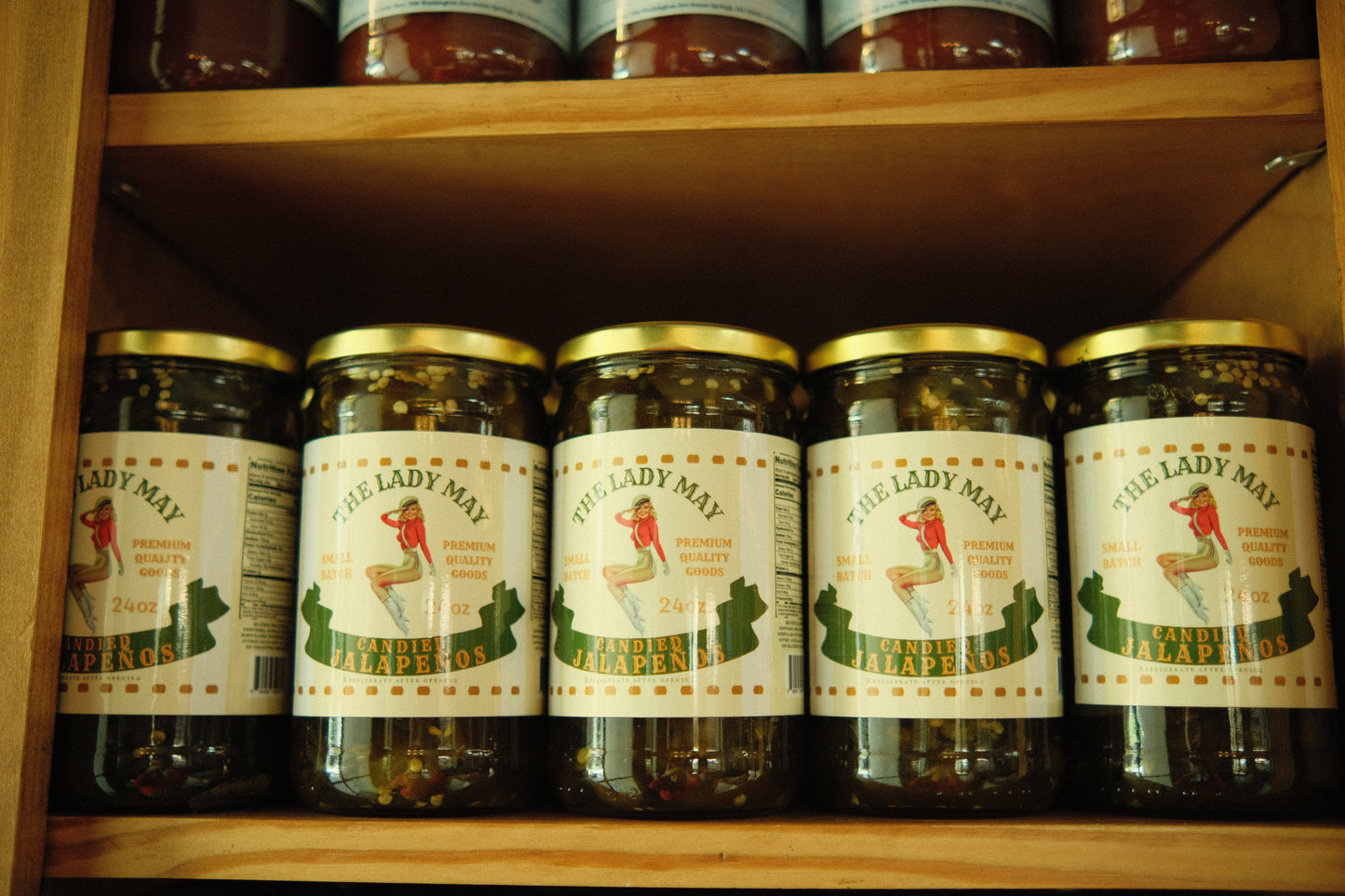 Sweet Heat Candied Jalapeños – The Lady May’s Small-Batch Cowboy Candy | Sweet & Spicy Pickled Jalapeños in 24oz Glass Jar