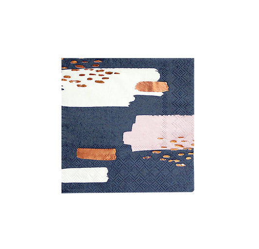 Erika - Navy Abstract Cocktail Paper Napkins