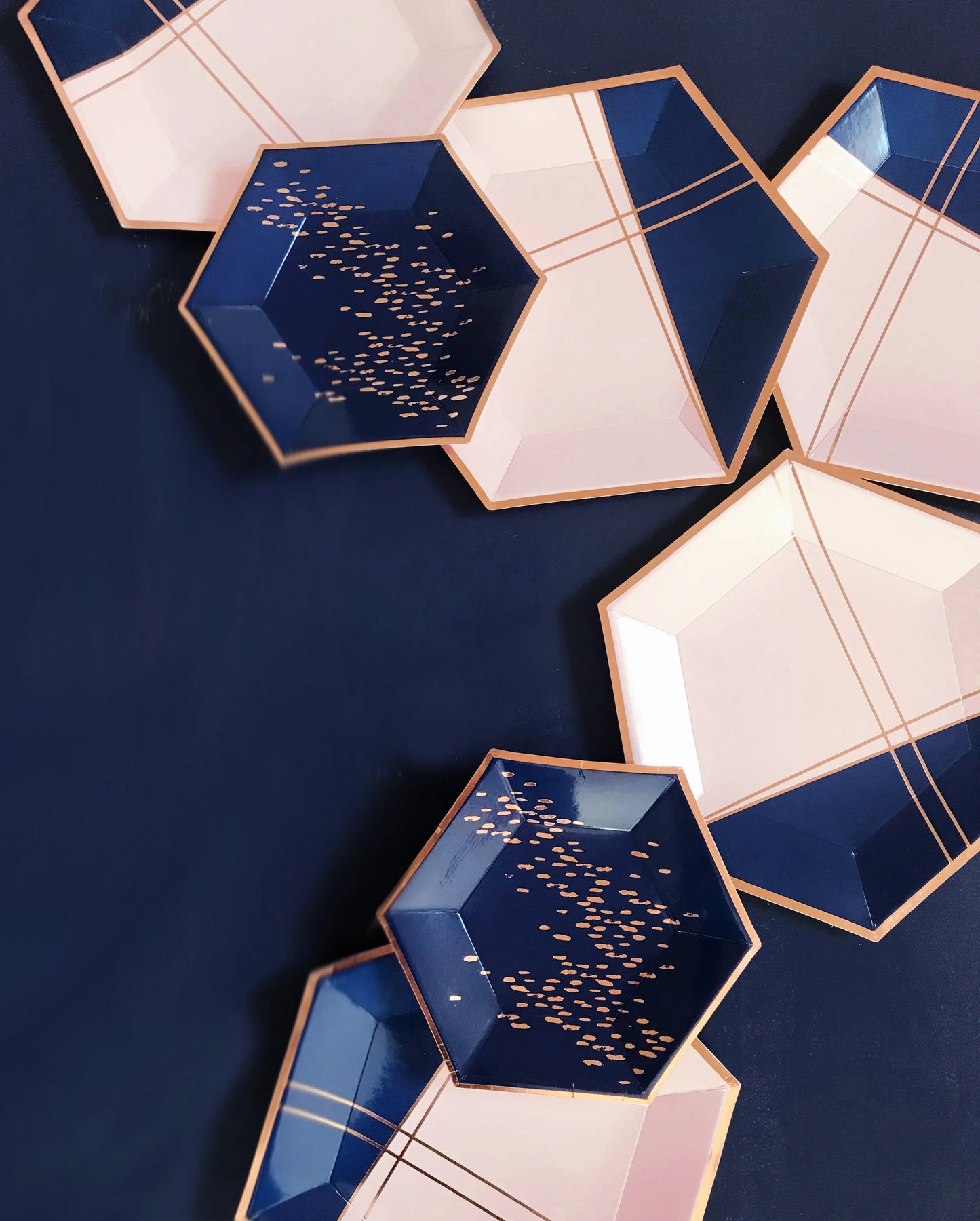 Erika - Navy Abstract Lunch Paper Napkins