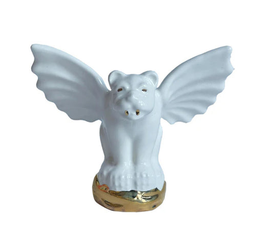 Ceramic Gargoyle with 22k Gold
