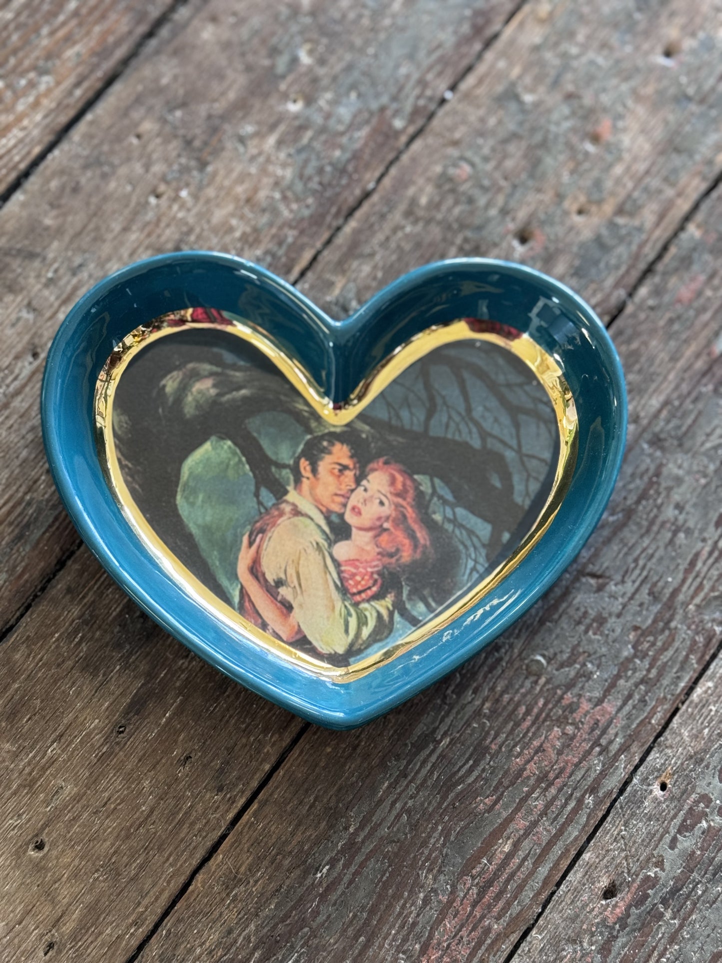 Meeting at Midnight Love Story Ceramic Heart Dish
