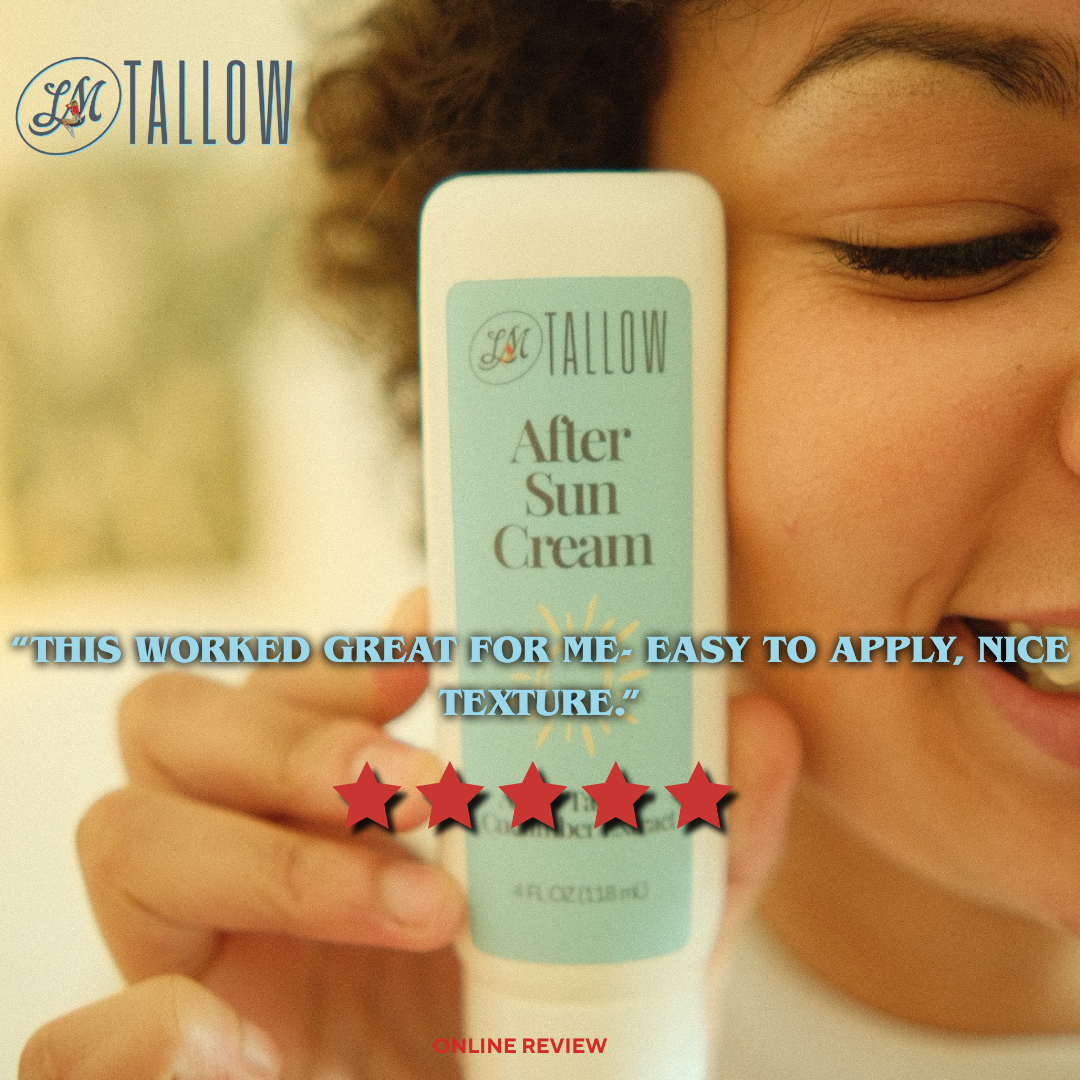 Tallow After Sun Cream - Natural Sunburn Relief & Skin Recovery with Calendula, Aloe & Lavender