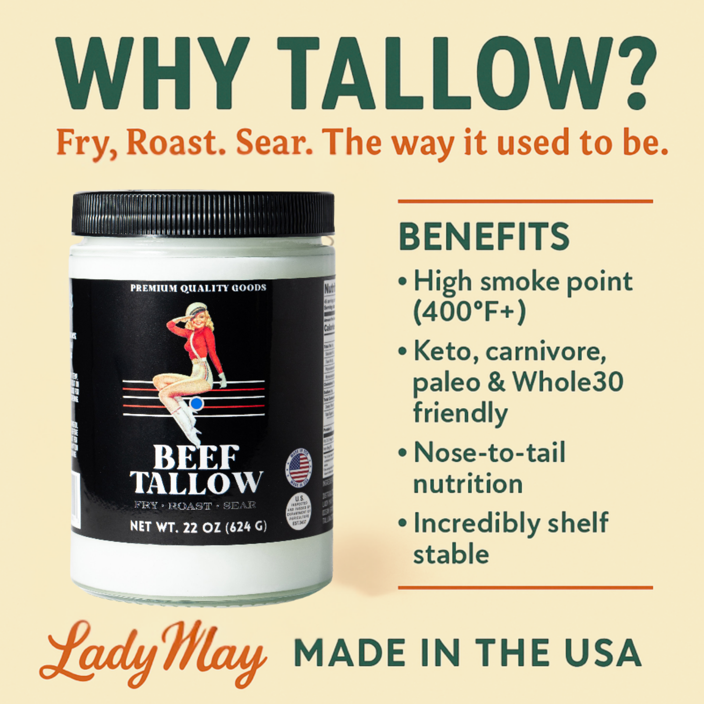 Premium Grass-Fed Beef Tallow Cooking Oil - Restaurant-Proven | Choose Your Flavor