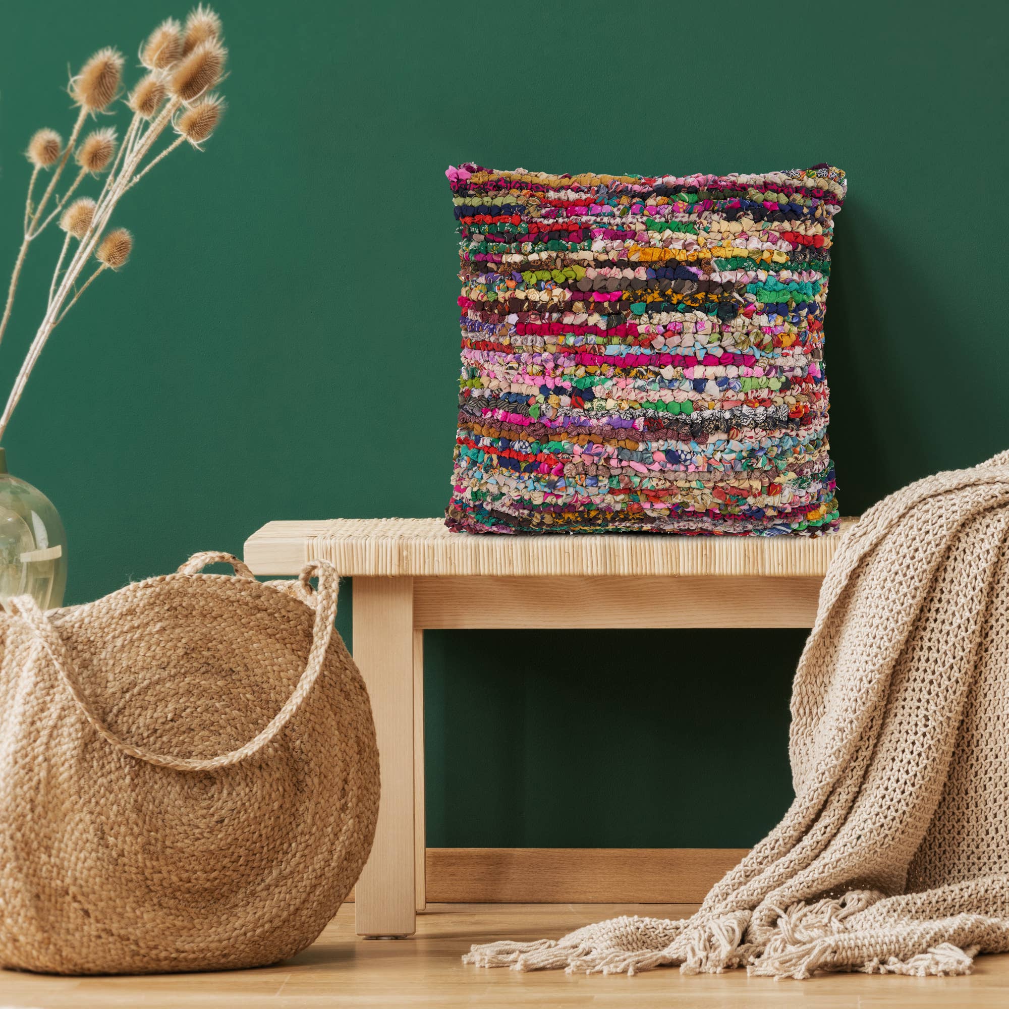 LR Home Chantale Stripe Floor Pillow - Thumbnail 3