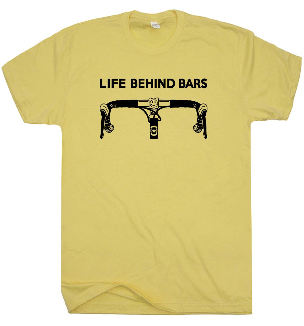 Bicycle Shirt Life Behind Bars Funny Biking Bike Riding Tee: M