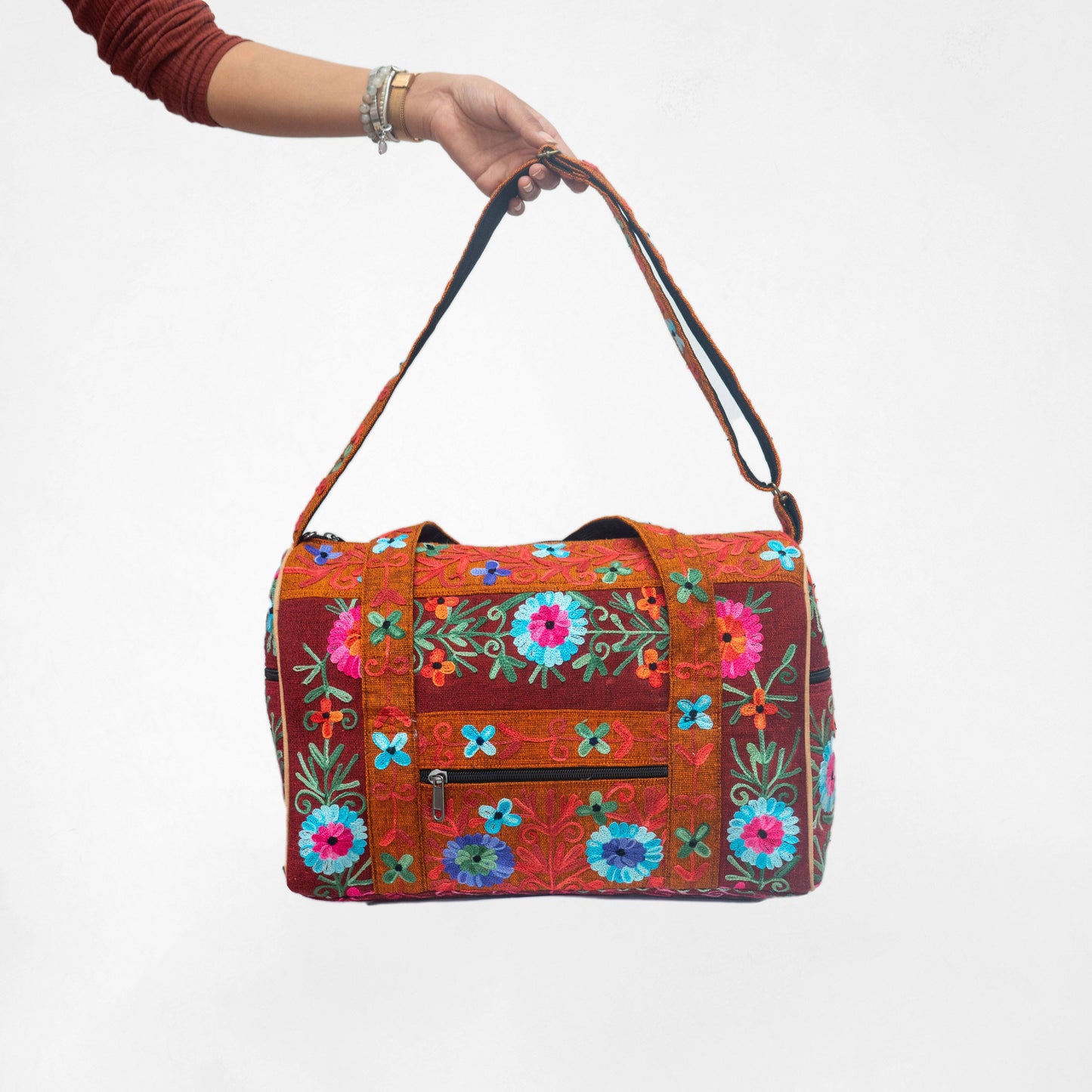  Embroidery Mini Travel Bag: Orange