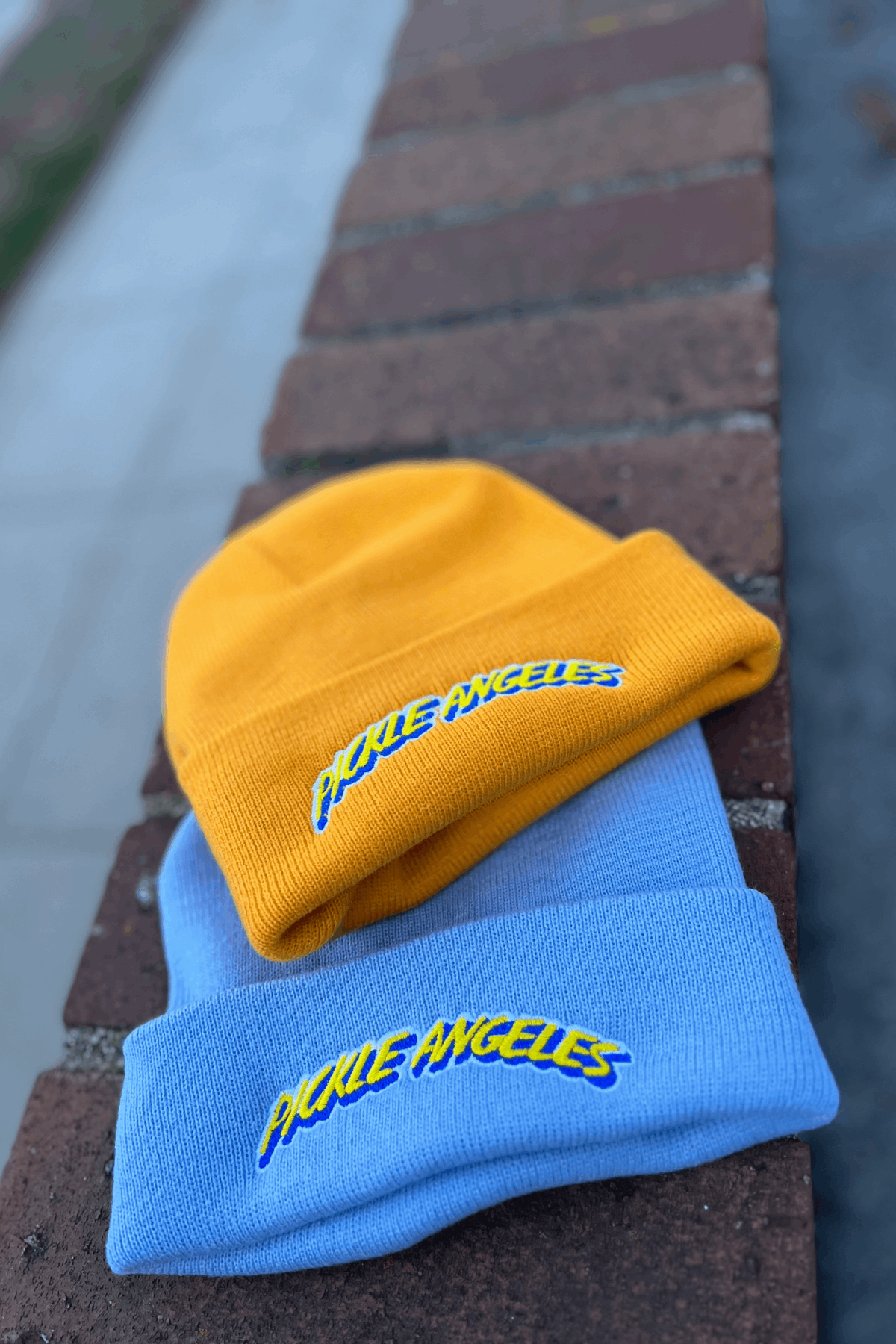 Pickle Angeles Beanies (1 Gold, 1 Blue left, Final Sale $15)