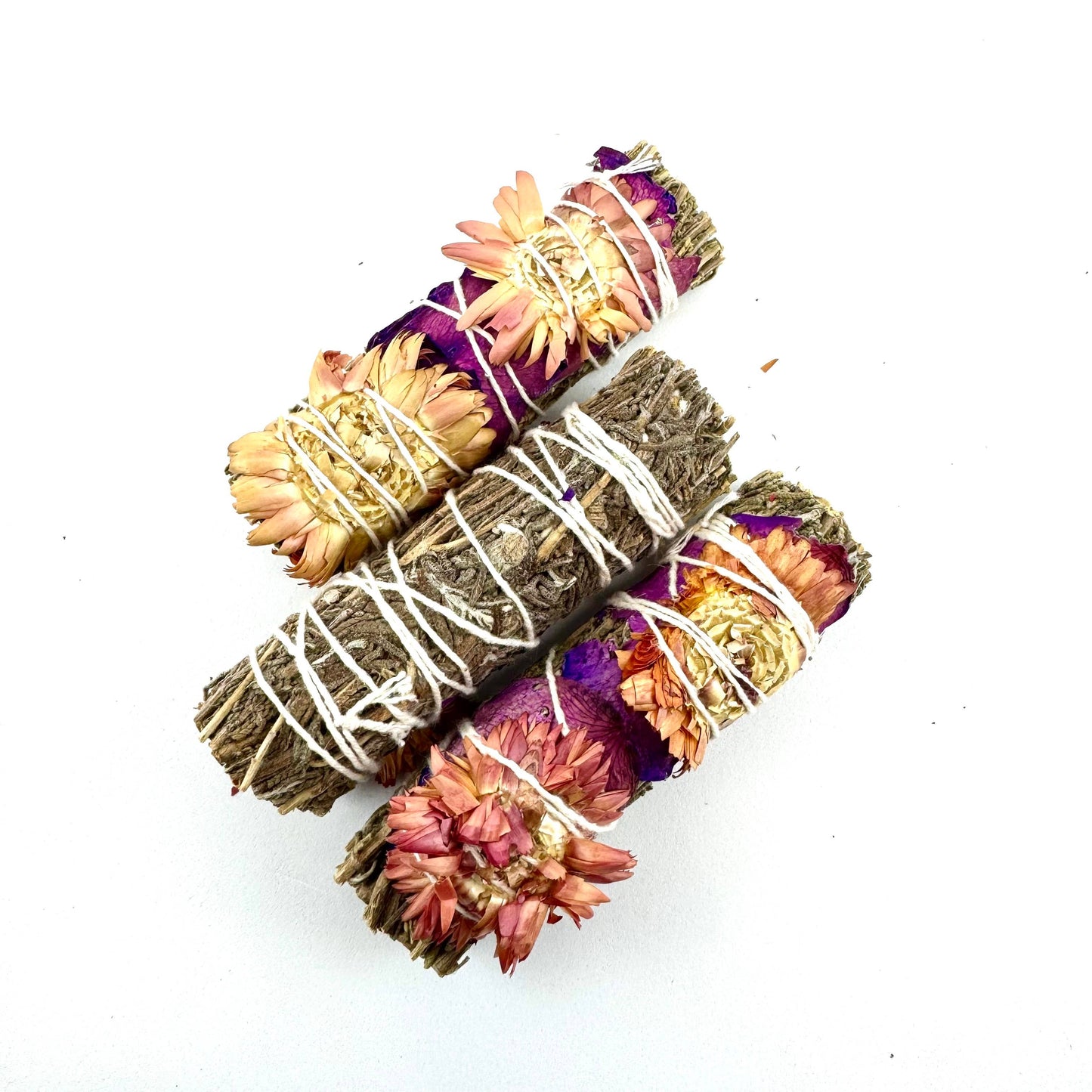 Purple Haze Lavender Smudge Wand w/ Wildflower + Rose Petals