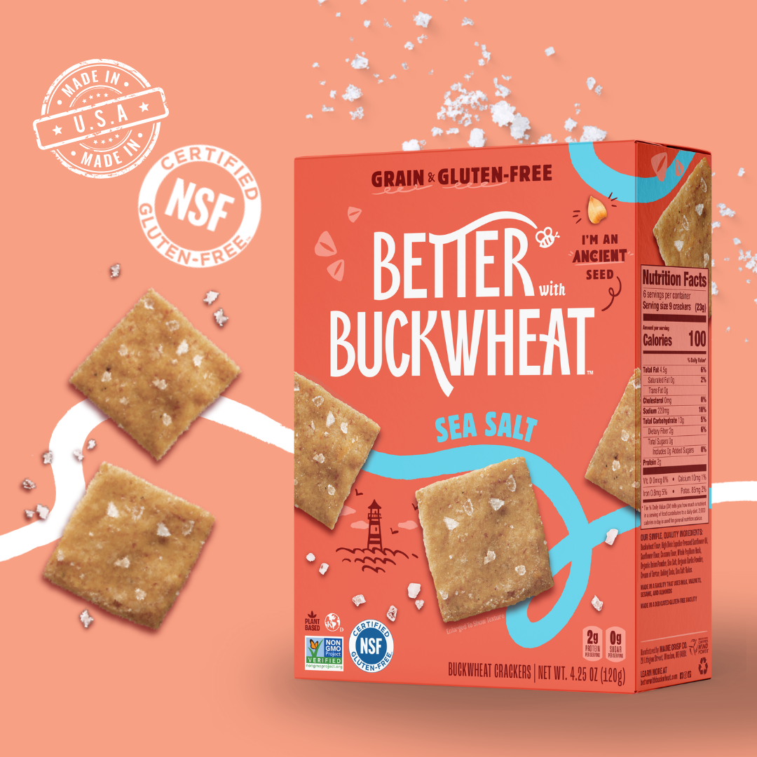 Better Than Buckwheat Sea Salt Crackers -Gluten-Free - Artisanal - Charcuterie