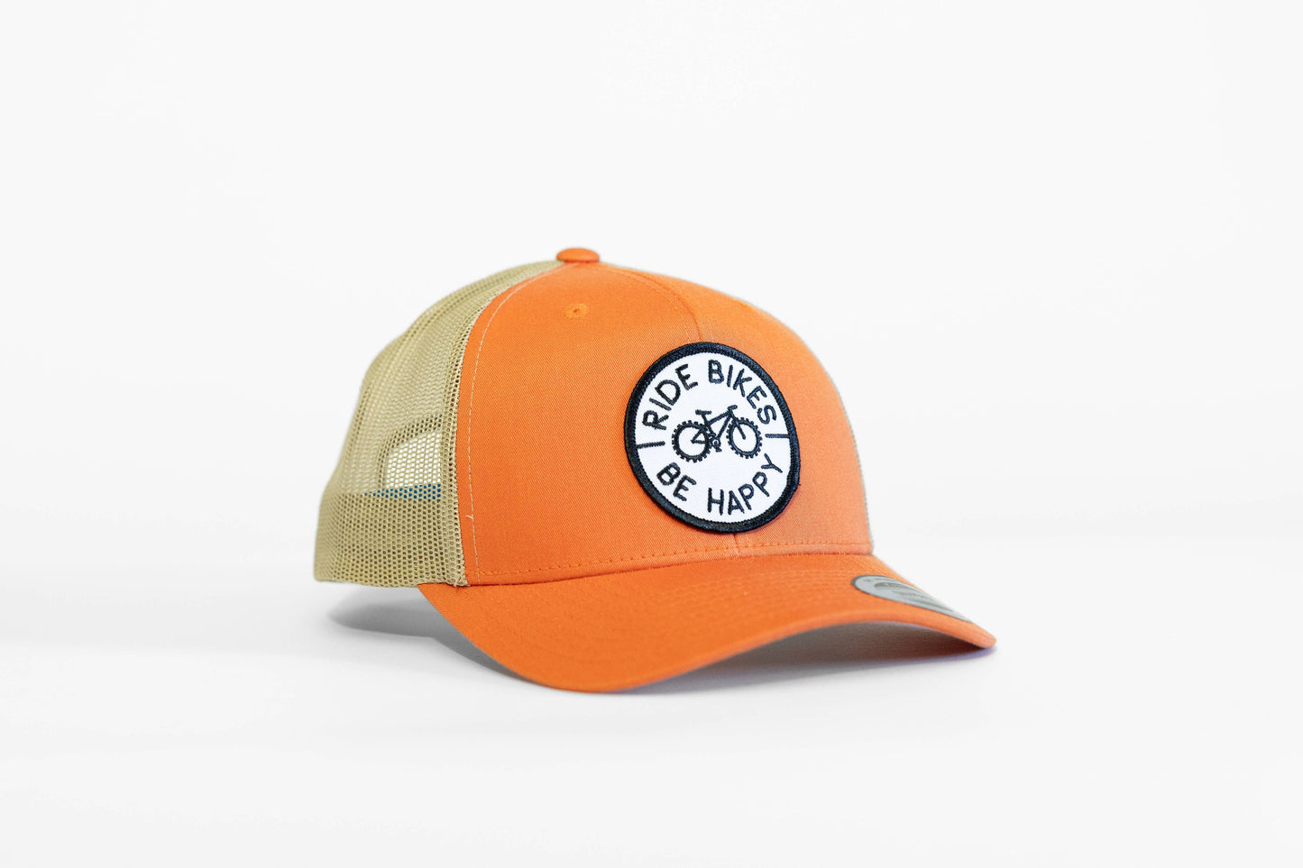 Ride Bikes Be Happy Hat | Cycling, MTB Trucker Hats | Great: Moss/Khaki
