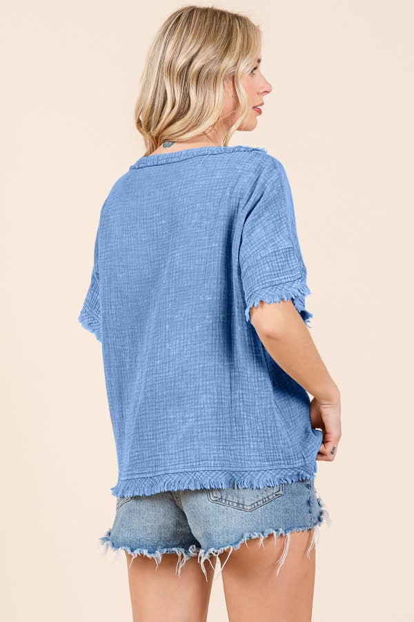 Scoop Neck Oversize Top ICED COFFEE Large