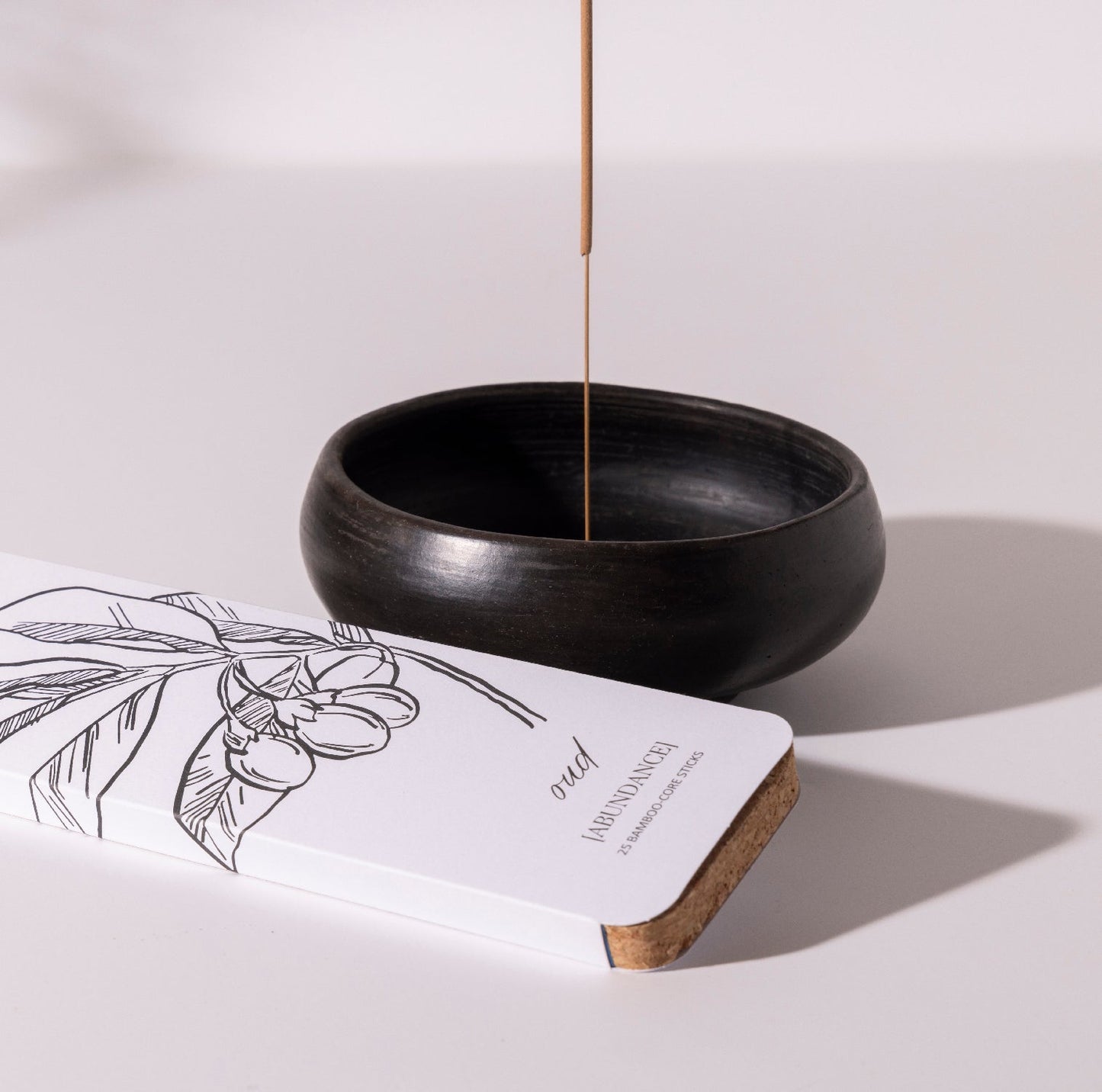 Artisan Black Clay Incense Holder Vessel