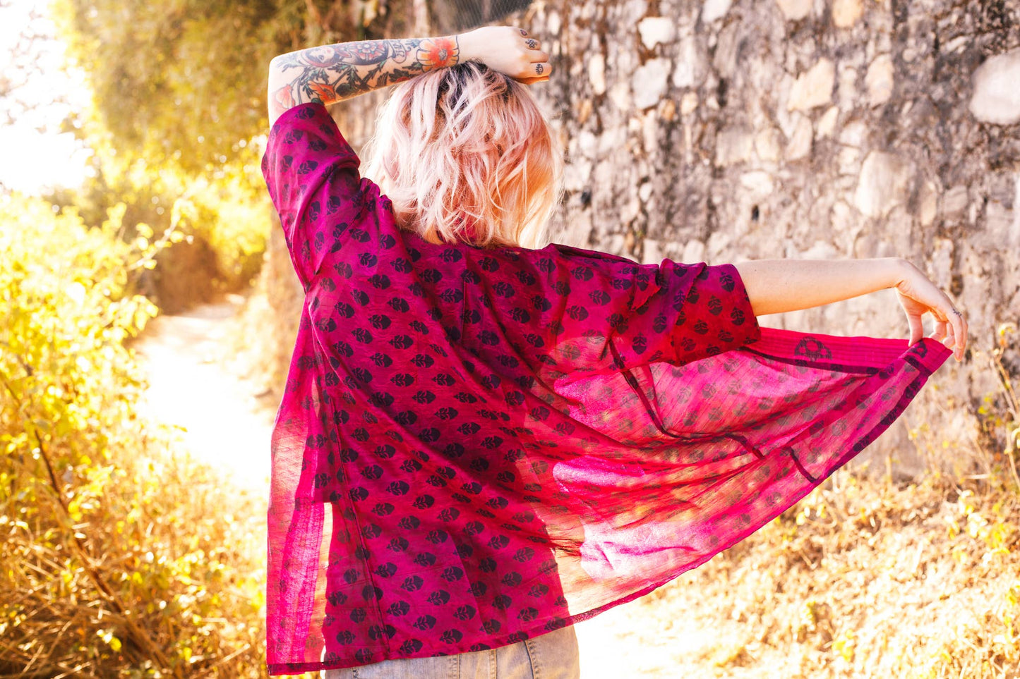 Short Sleeves Upcycled Kimono