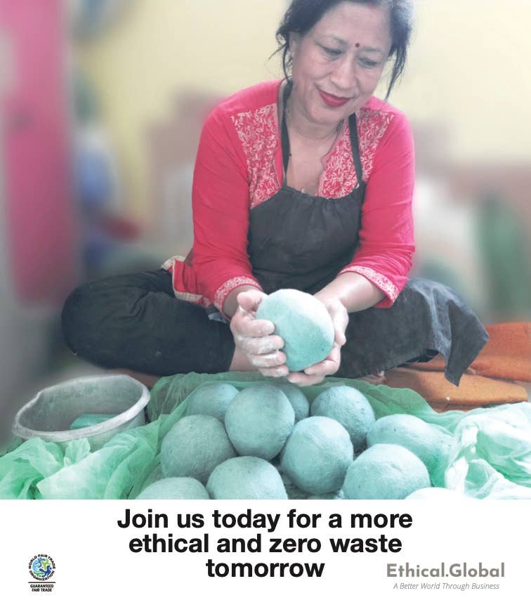 Owls: Eco Wool Dryer Balls Fair Trade : Blue Owl