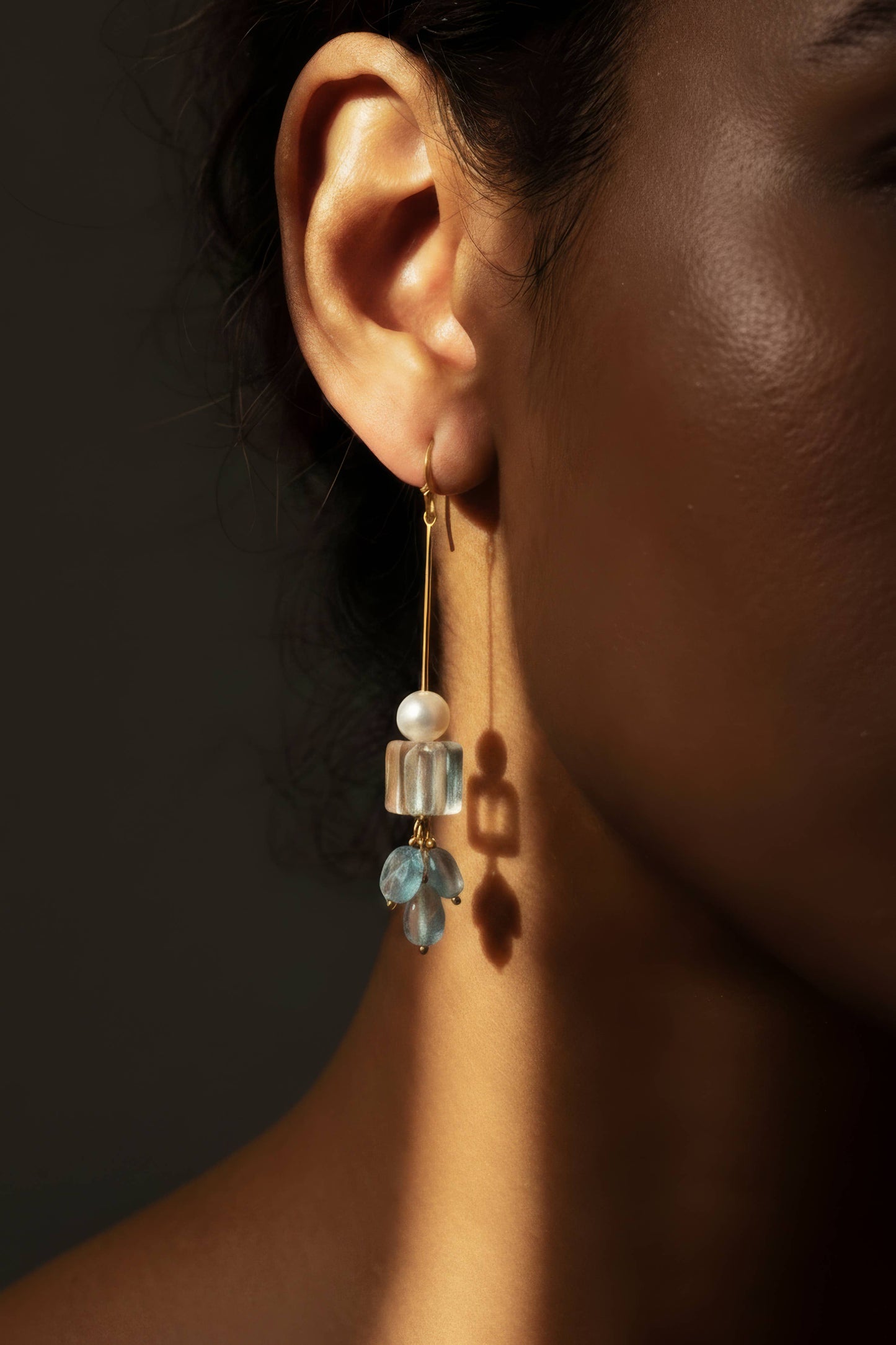 Sayde Dangle Earrings - 18K Gold Plated + Freshwater Pearl