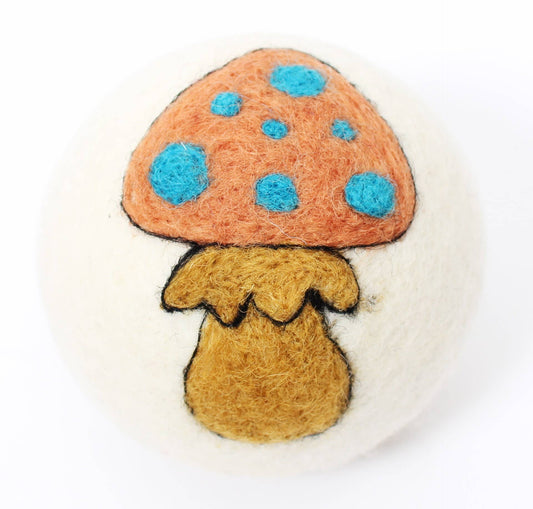 Mushrooms: Eco Wool Dryer Balls Fair-Trade: Orange Mushroom