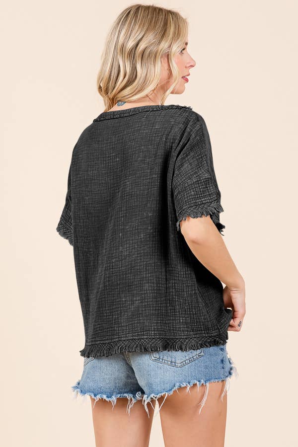 Scoop Neck Oversize Top ICED COFFEE Large