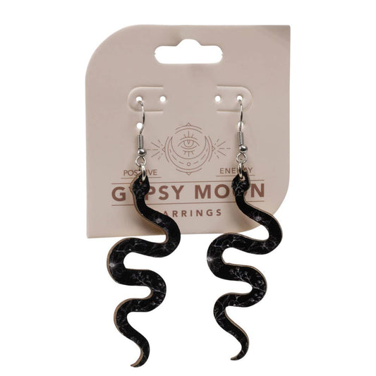 WOOD SNAKE EARRING