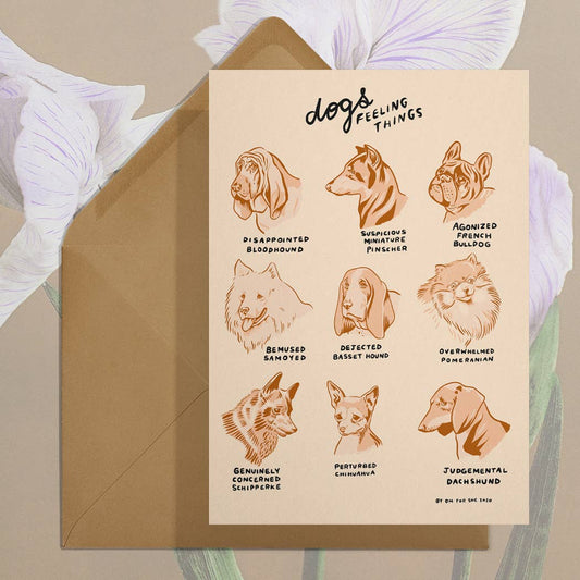 Dogs Feeling Things Card