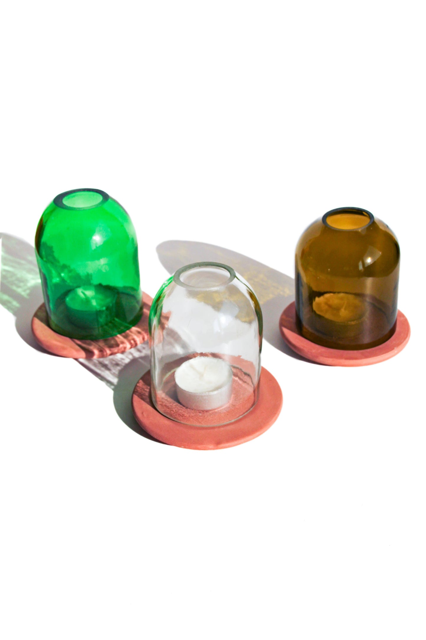 Lantern/Votive Plain Eco - Upcycled Hand-Crafted: Green