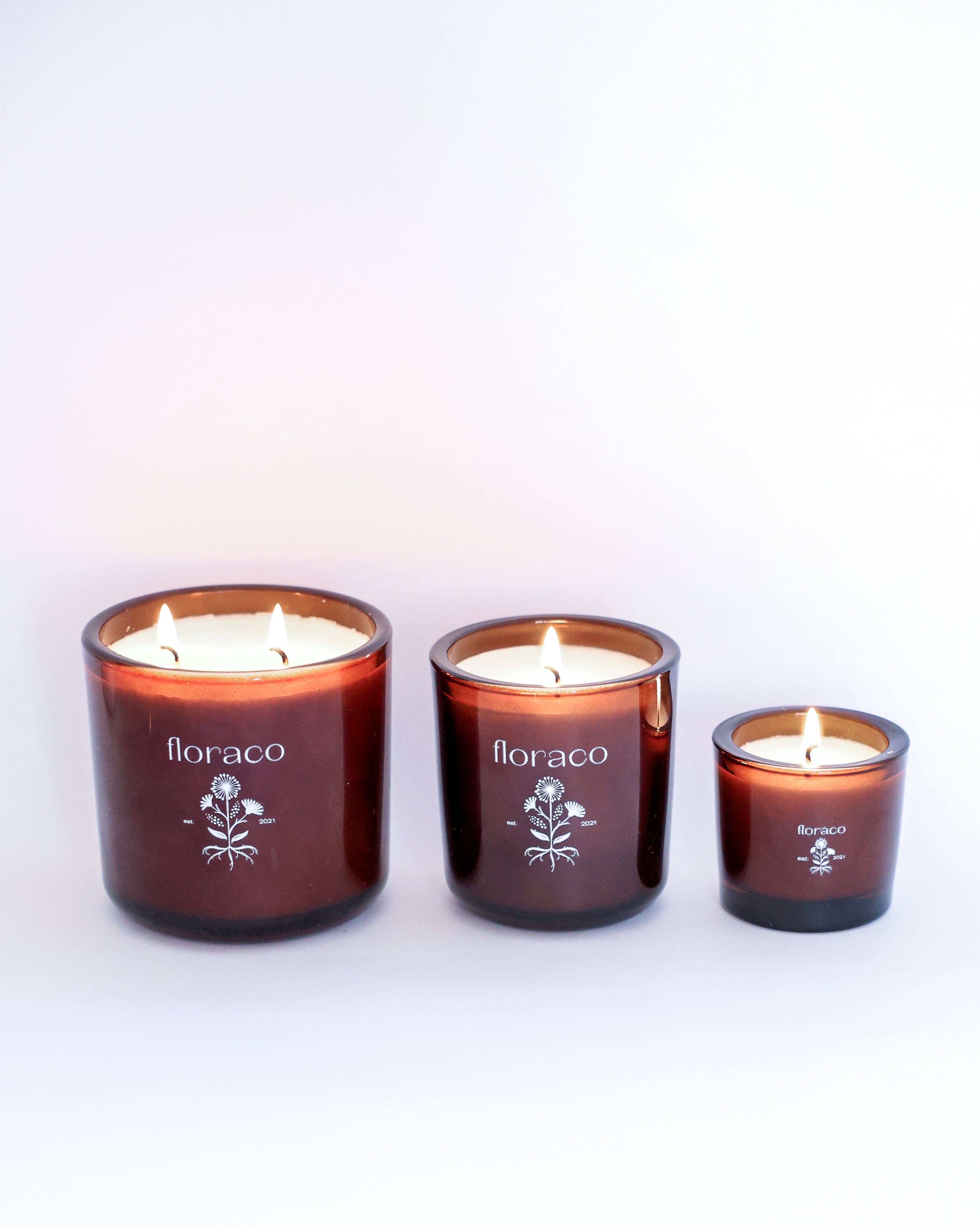 Magnolia Mint Amber Glass Candle