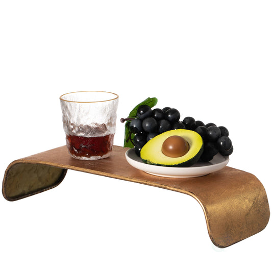 Gold Stand Rectangular Shape Rustic Tray & PC Monitor Stand: Medium