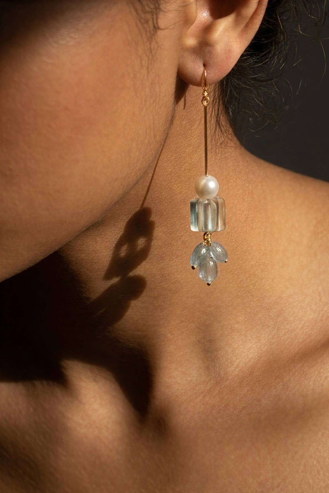 Sayde Dangle Earrings - 18K Gold Plated + Freshwater Pearl