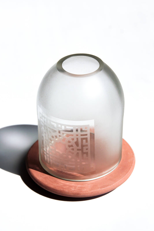 Cairo Lantern/Votive Upcycled Hand-Crafted: Clear