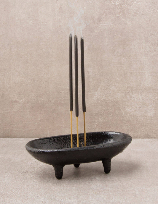 Cast Iron Oval Smudge Dish + Incense Burner