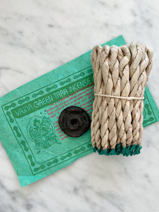 Tibetan Rope Incense with Burner: Green Tara