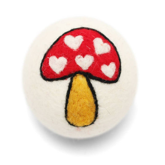Hearts Wool Dryer Balls Fair-Trade: Mushroom Hearts