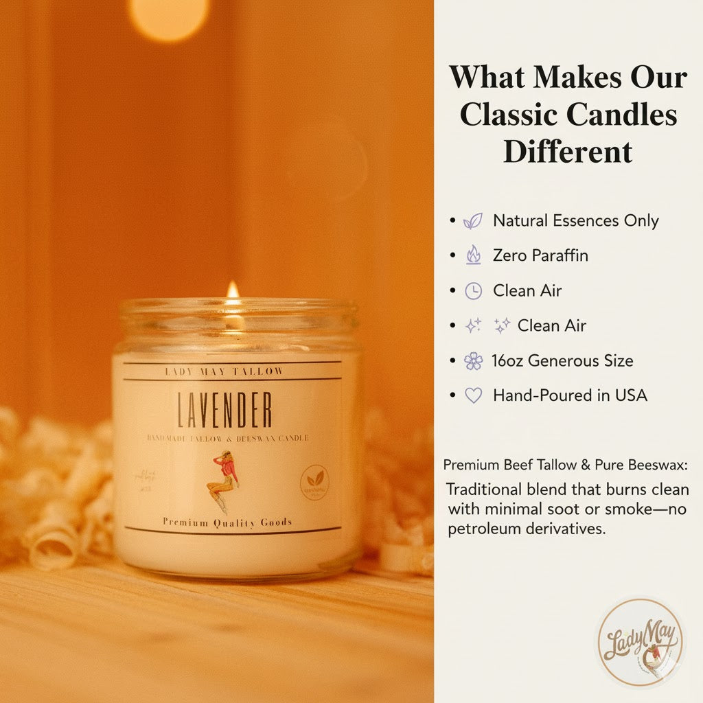 Ultimate Tallow Skincare Gift Set | 10-Piece Natural Spa Box | Grass-Fed Beef Tallow Candles, Soap & Body Care